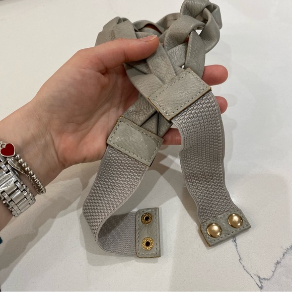 Grey Braided Belt, Woven, Faux Leather, Snap Closure (US M) - Picture 8 of 8
